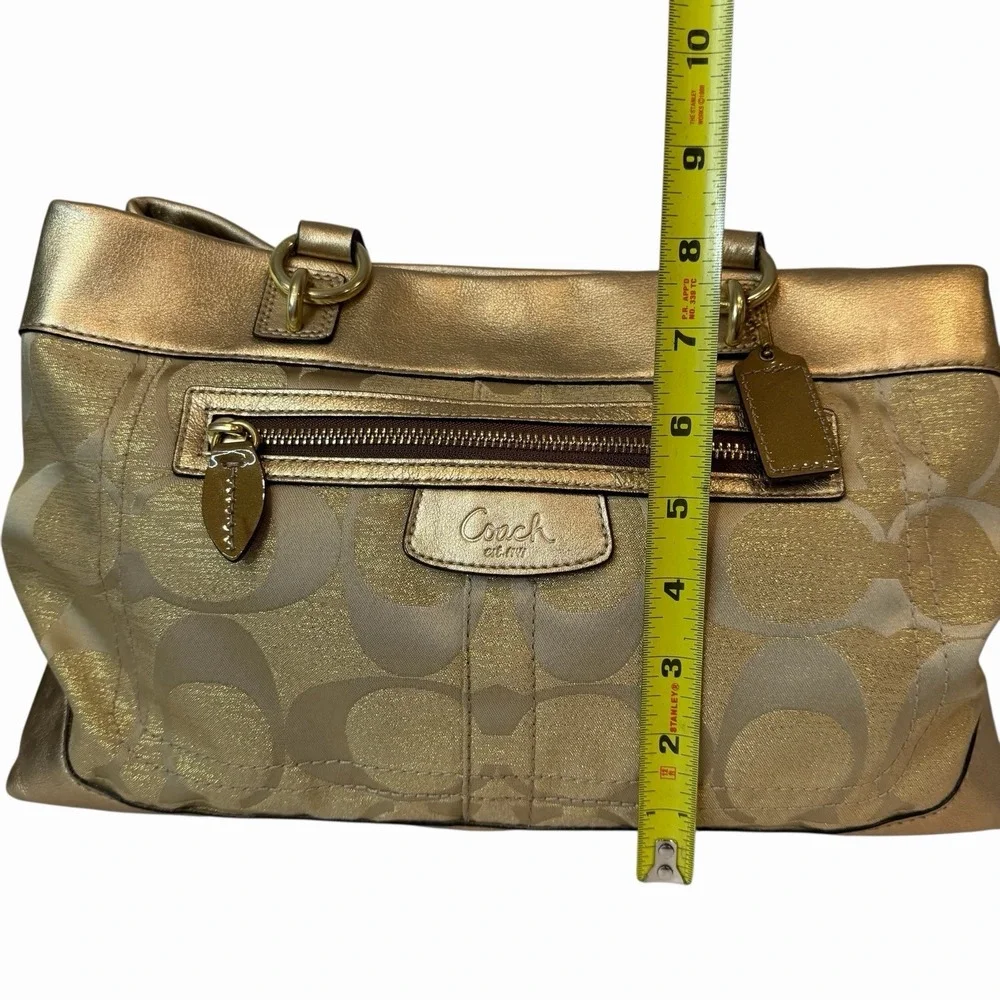Authentic Vintage Coach Signature Tote Bag No. G0993-14433‎ Gold Leather Y2K 00s